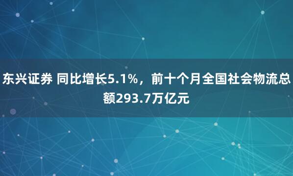 东兴证券 同比增长5.1%，前十个月全国社会物流总额293.7万亿元