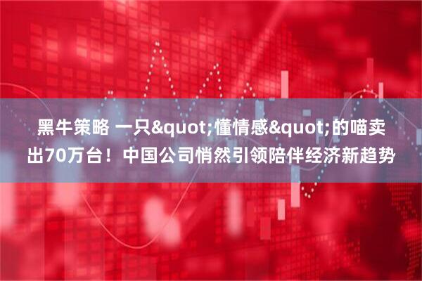 黑牛策略 一只"懂情感"的喵卖出70万台!中国公司悄然引领陪伴经济新趋势