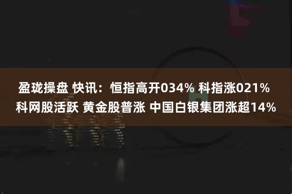 盈珑操盘 快讯：恒指高开034% 科指涨021% 科网股活跃 黄金股普涨 中国白银集团涨超14%